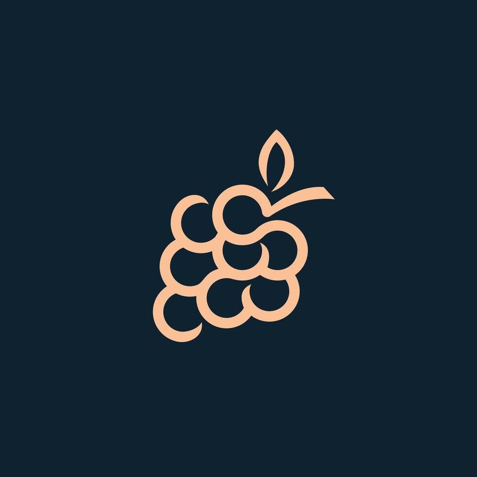 simple and luxury grape logo vector