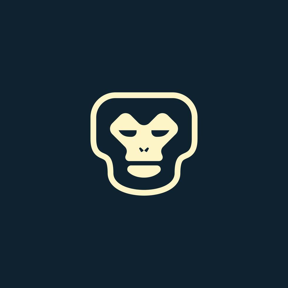abstract monkey head logo icon vector