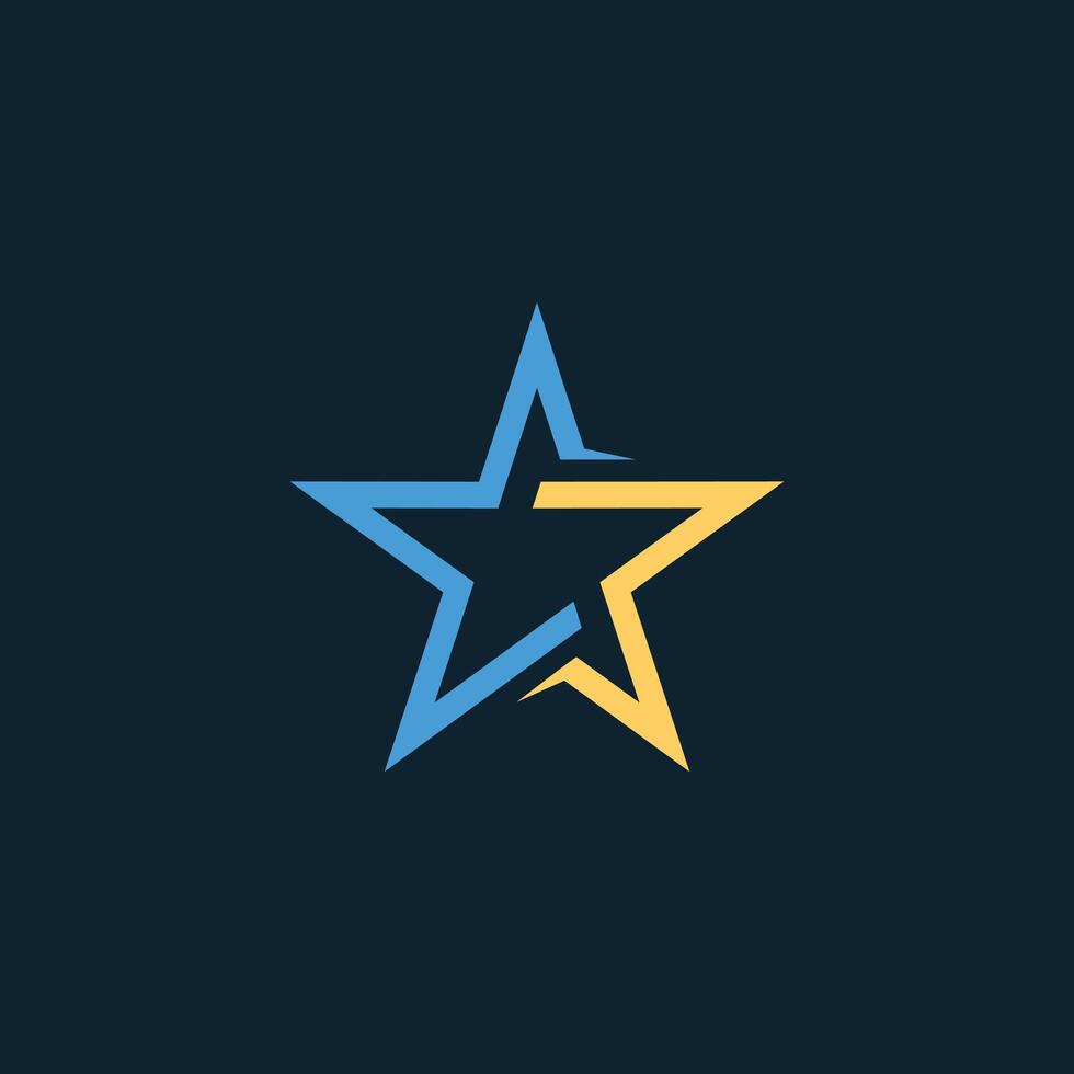 line art star logo template vector