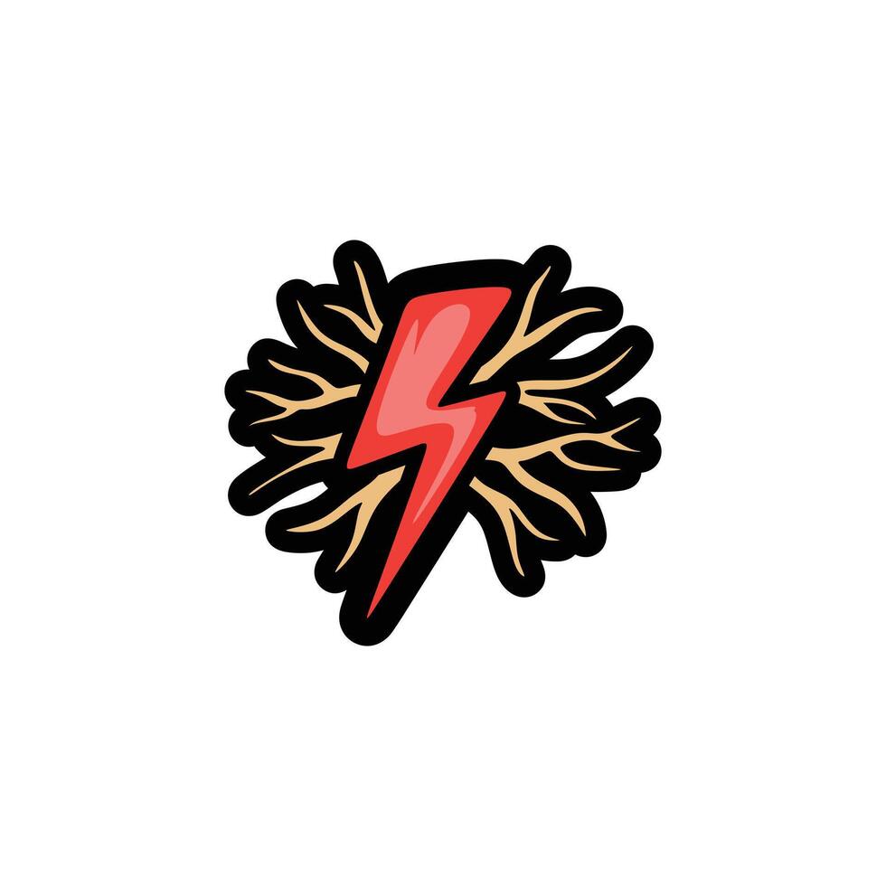 electric thunder abstract logo template vector