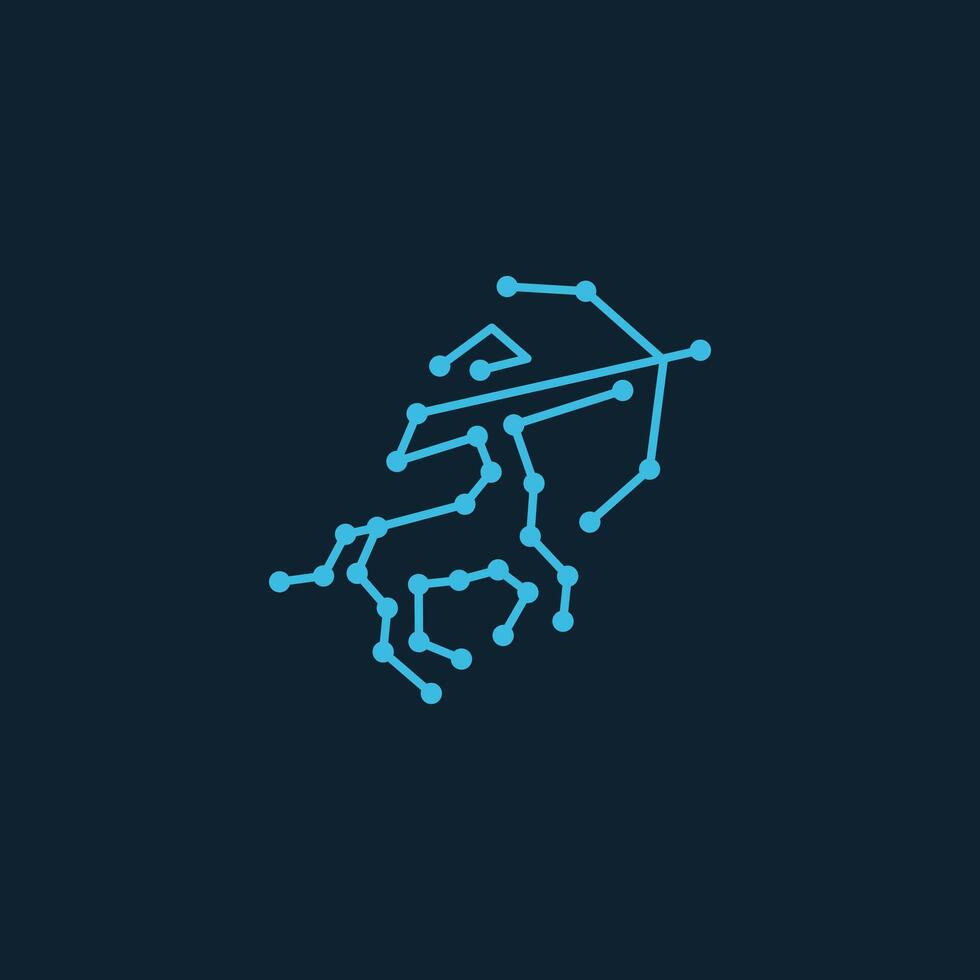 line art centaur sagittarius logo vector