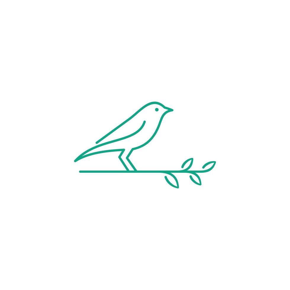 simple line art canary logo vector
