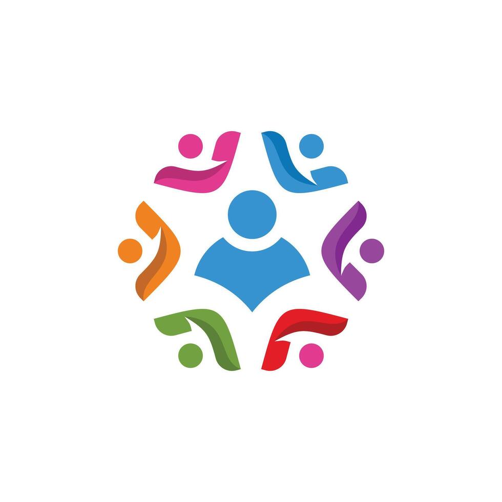 people community group logo template vector