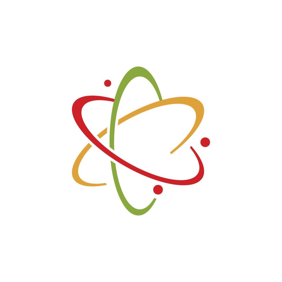 illustration of atom symbol logo vector