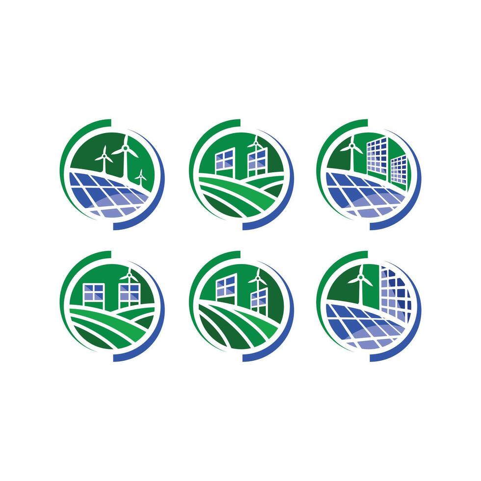 land of solar energy logo vector