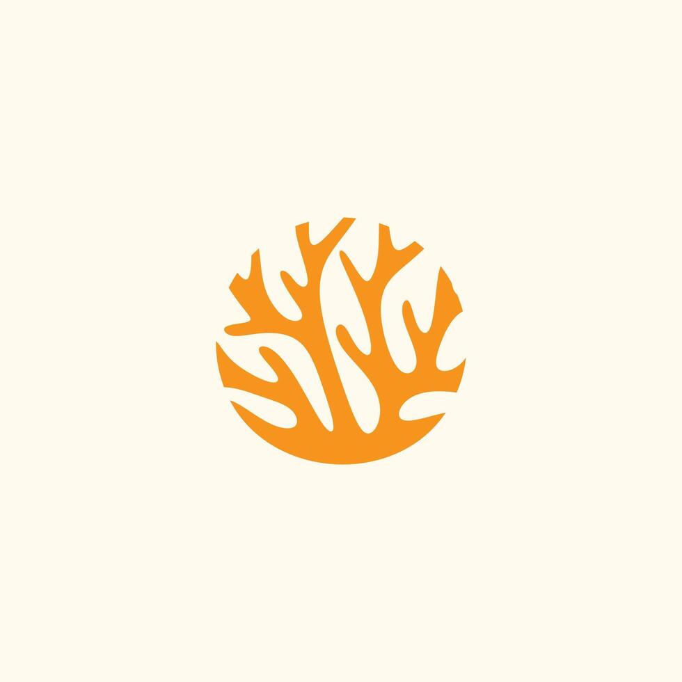 abstract circle coral logo icon vector