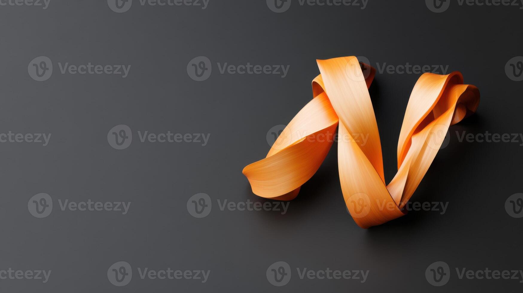 Abstract Letter N, Orange Ribbon, Black Background photo