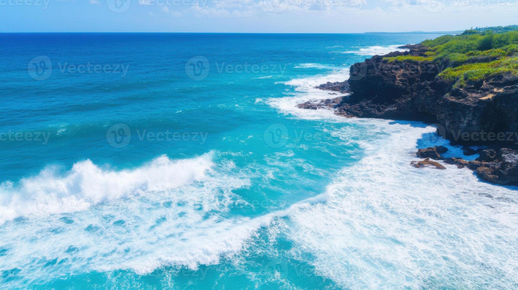 Coastal Waves, Cliffside View, Ocean photo