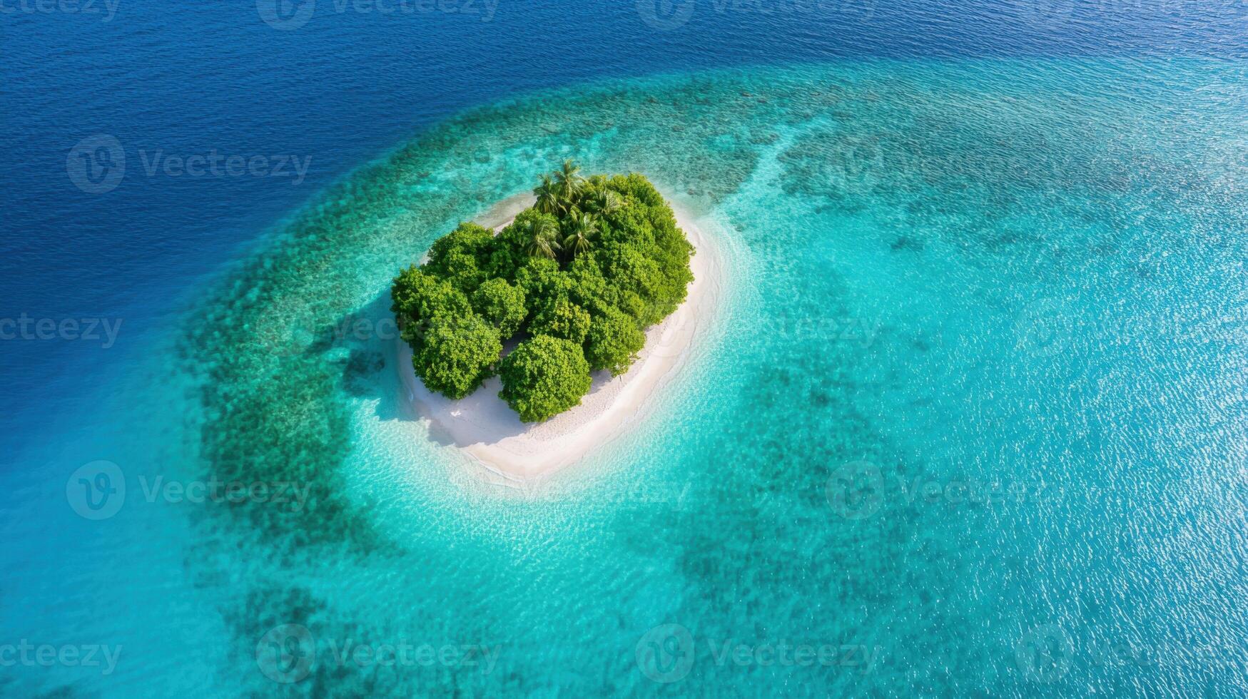 Aerial View of Tropical Island Paradise photo