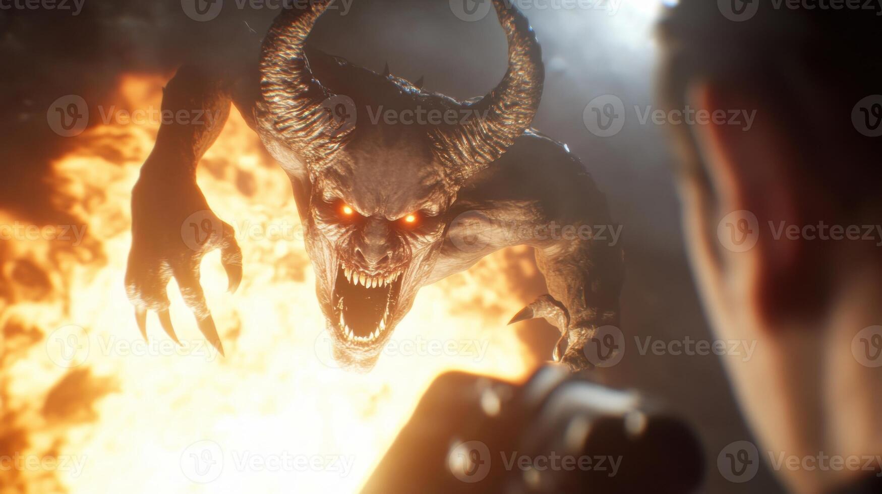Demon Emerging from Flames - Confrontation photo