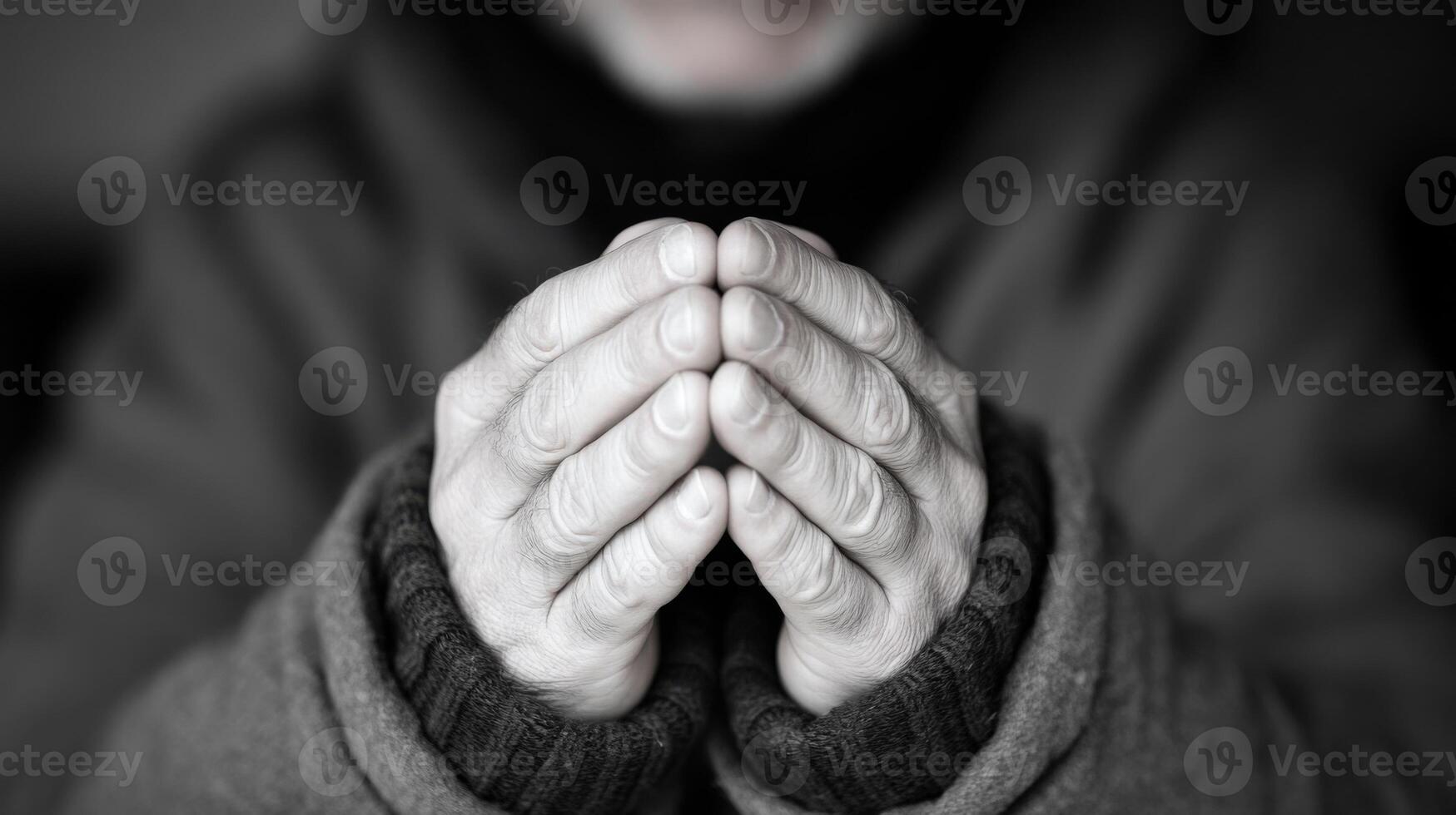 Elderly Hands Seeking Help, Outdoors photo