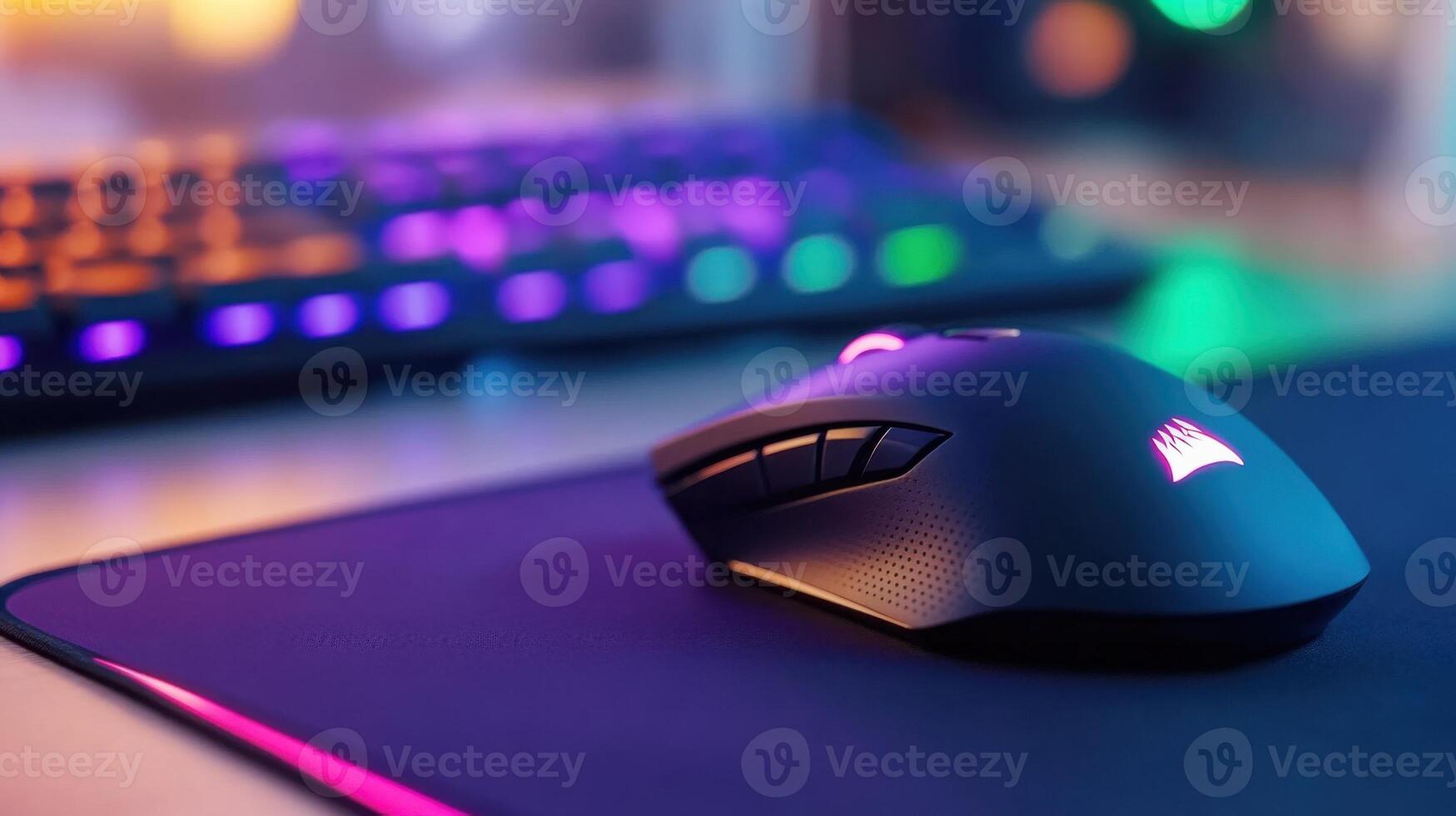 Gaming Mouse on Desk at Night photo