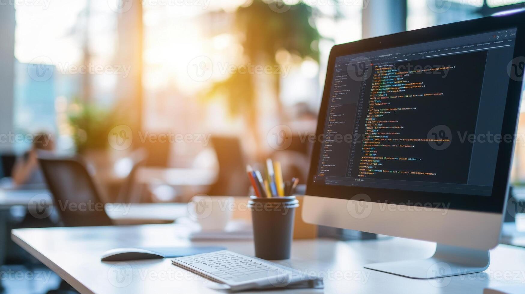 Modern Office Workspace Coding photo