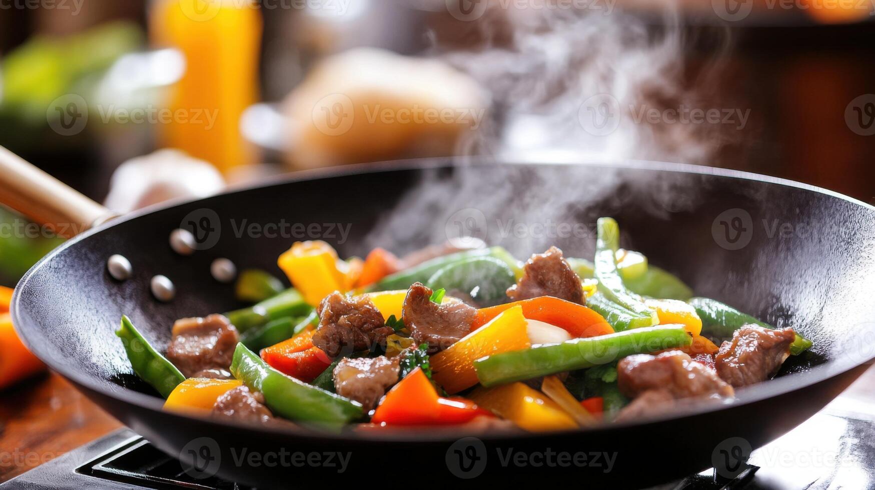 Stir-fried Vegetables Meat, Kitchen photo