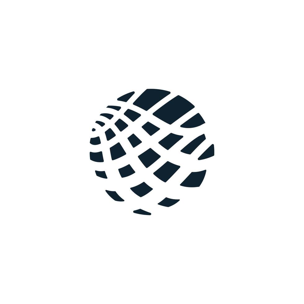 flat globe earth logo template vector