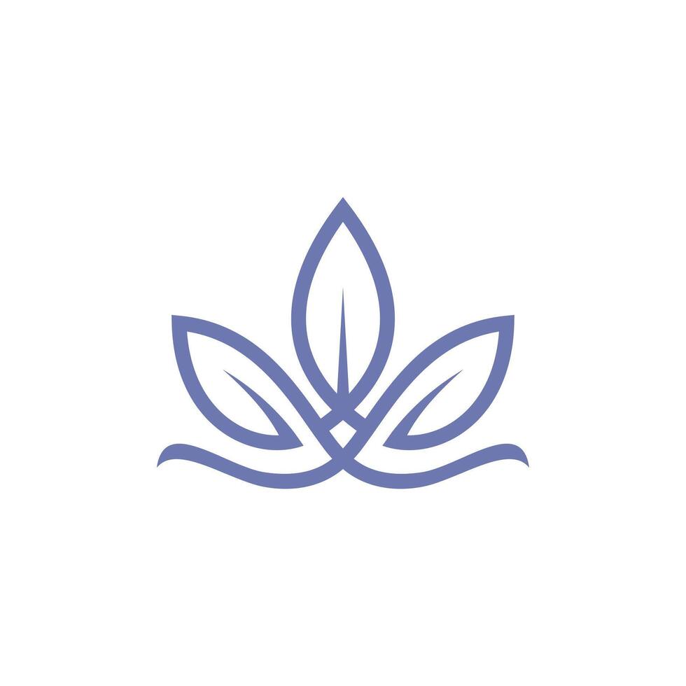 lotus leaf spa wellness logo vector