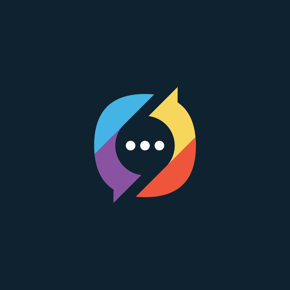 colorful talk chat logo design vector