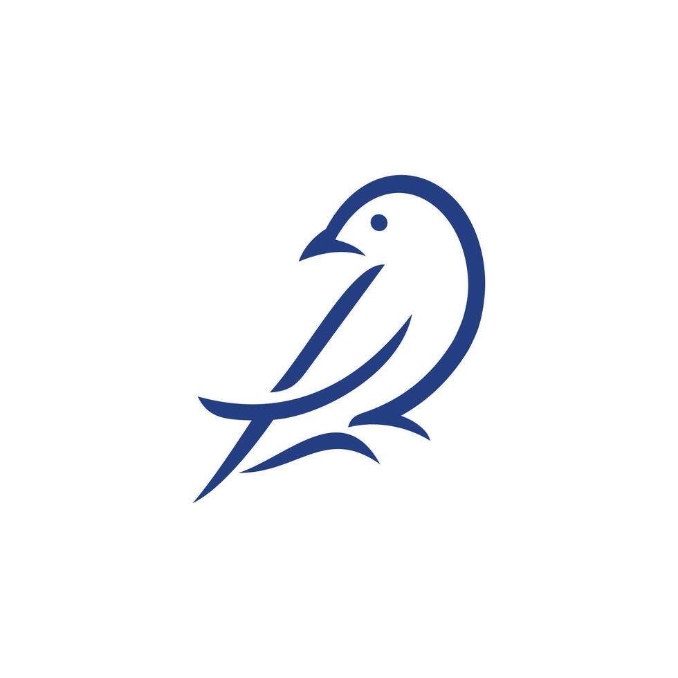 canary bird line art logo vector