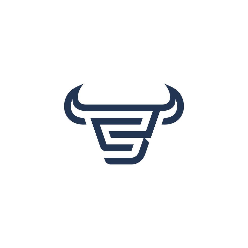 abstract bull head logo design vector