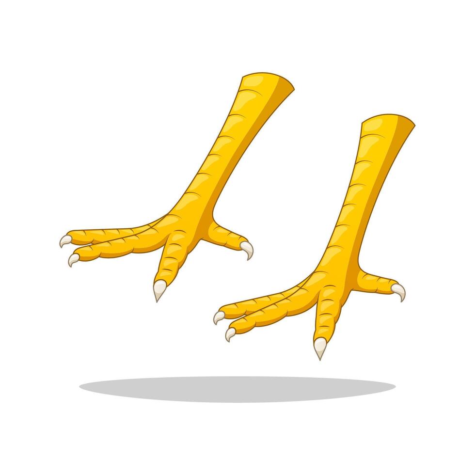 Chicken claw cartoon isolated on white back graound. vector