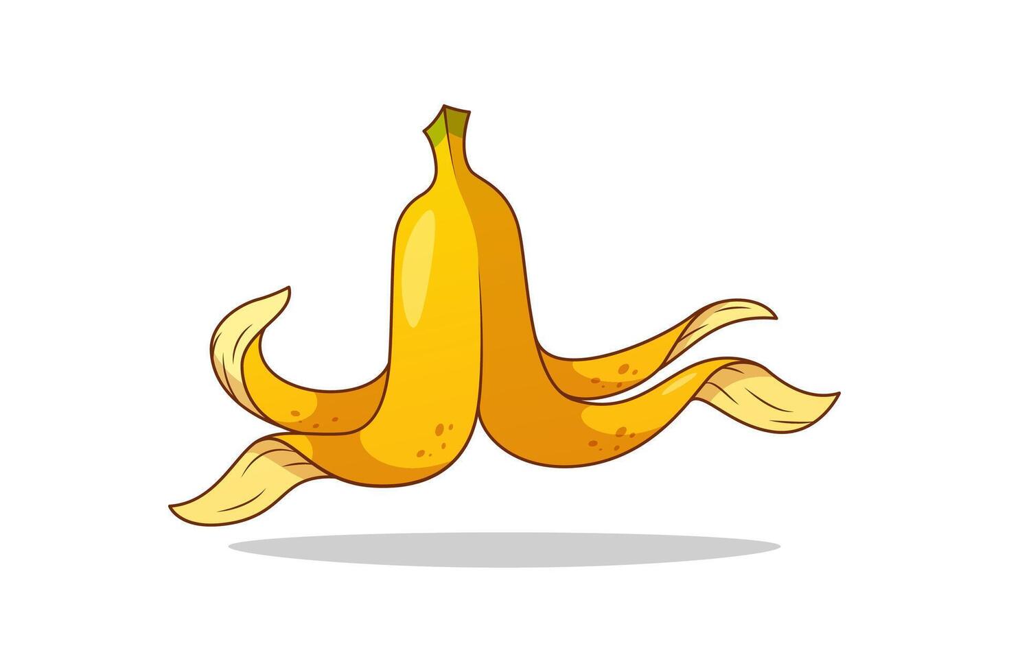 Banana peel waste isolated on white background. vector
