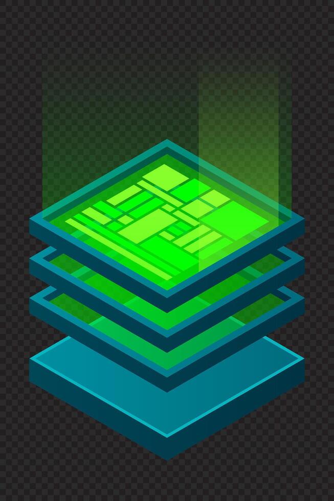Isometric database. Futuristic server. Big data isometric. Cloud computing and file cloud storage. Isometric technology vector