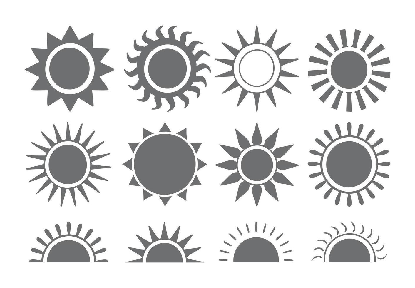 Set of sun icons. Sun icon set collection vector