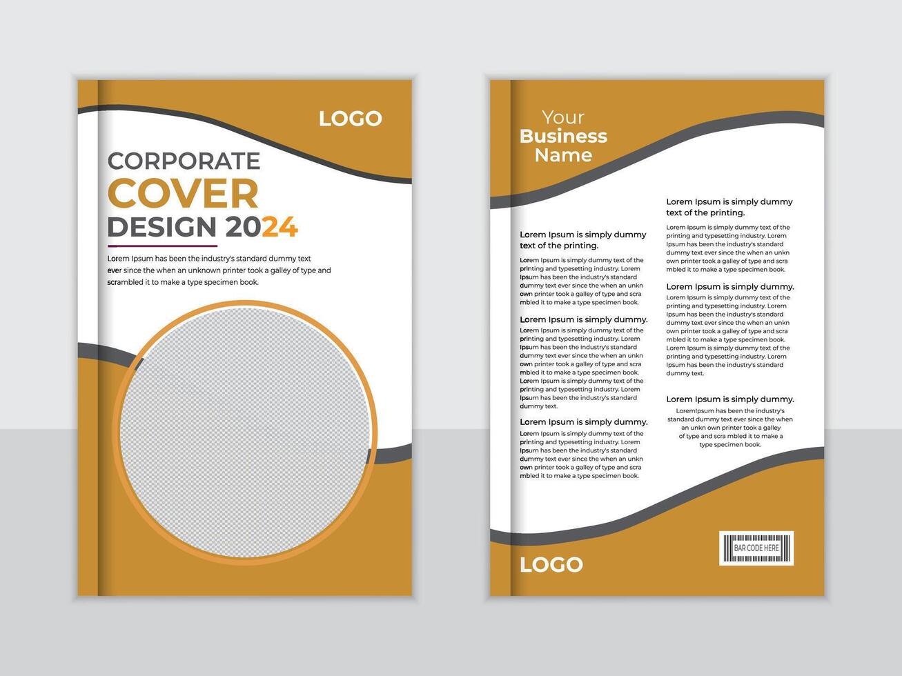 Stylish Corporate Cover Design 2024 Professional Brochure Template with Modern, Elegant Gold and Gray Theme vector