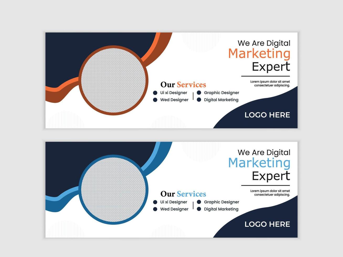 Sleek and Modern Digital Marketing Expert Banner Design Template for Online Promotion - Professional digital artwork with vibrant colors and detailed composition vector