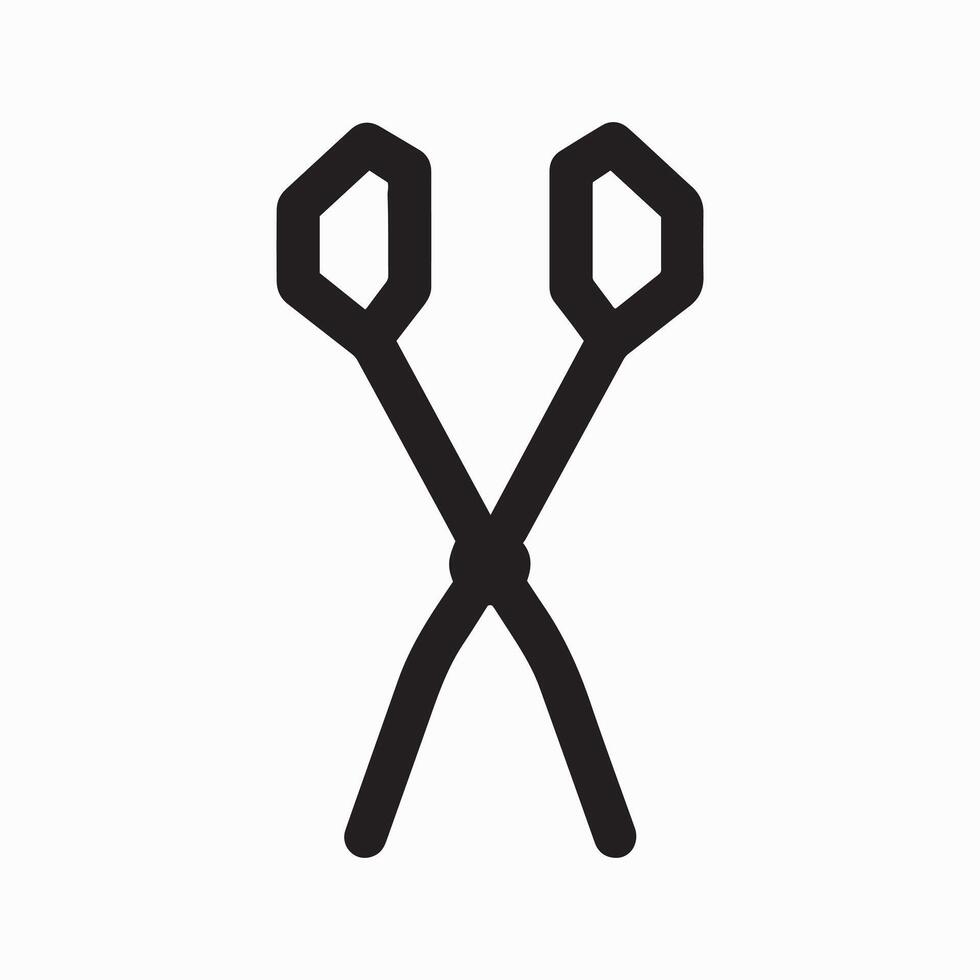 Detailed design of kitchen tongs vector