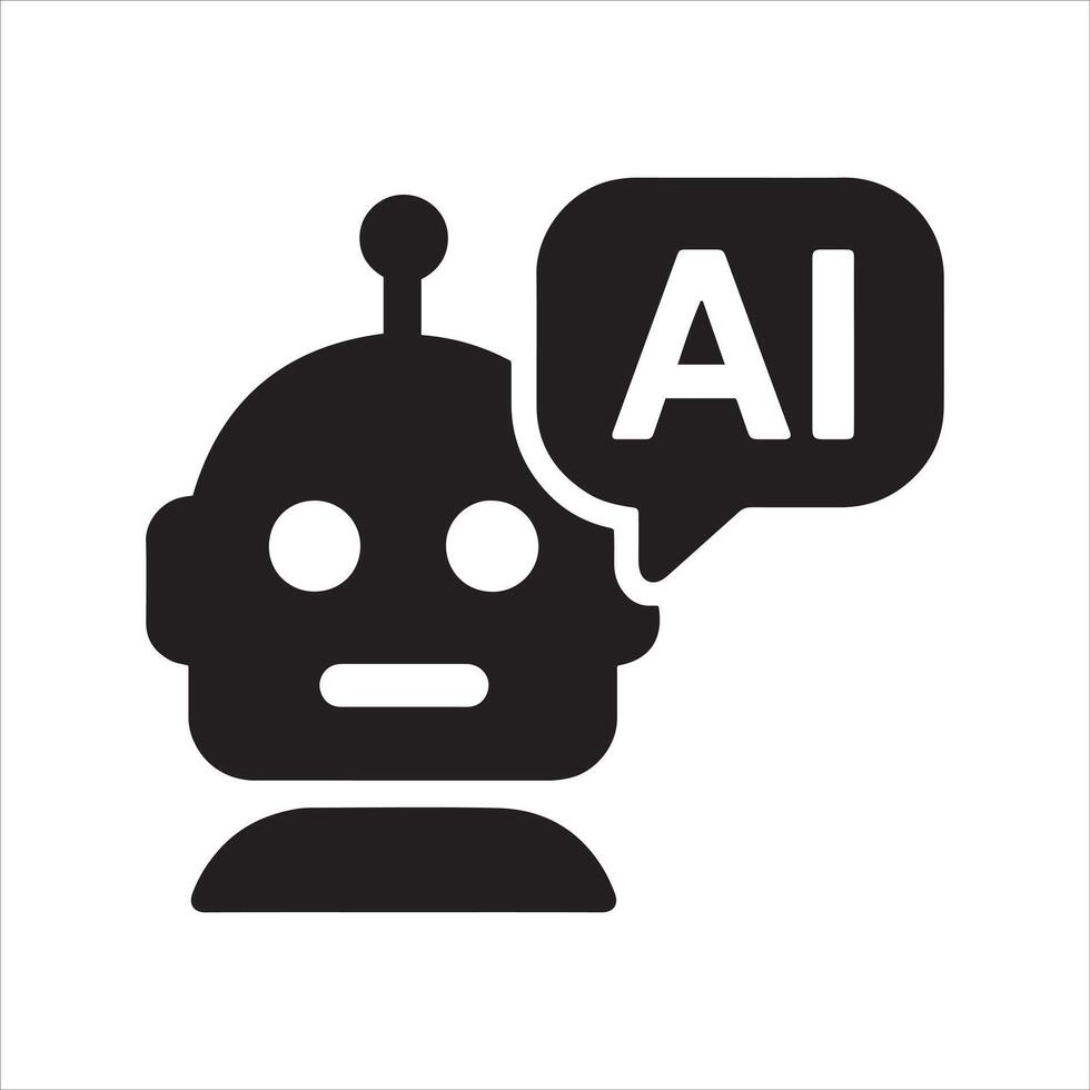 Ai robot head with speech bubble modern technology banner vector