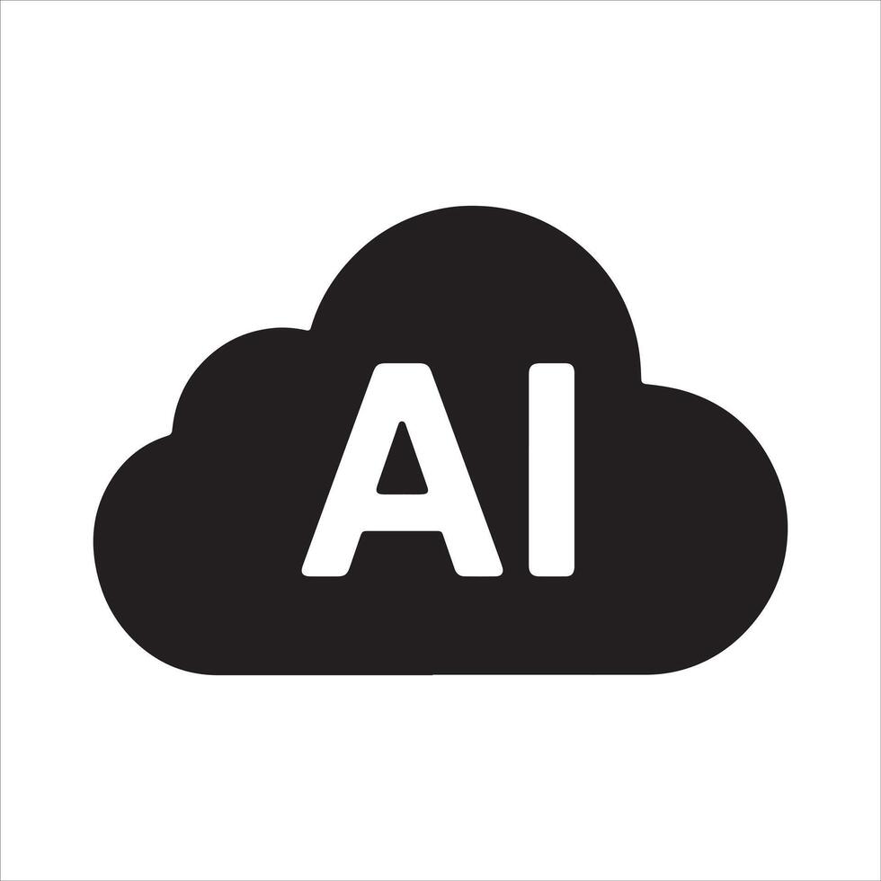 Abstract ai cloud computing technology design vector