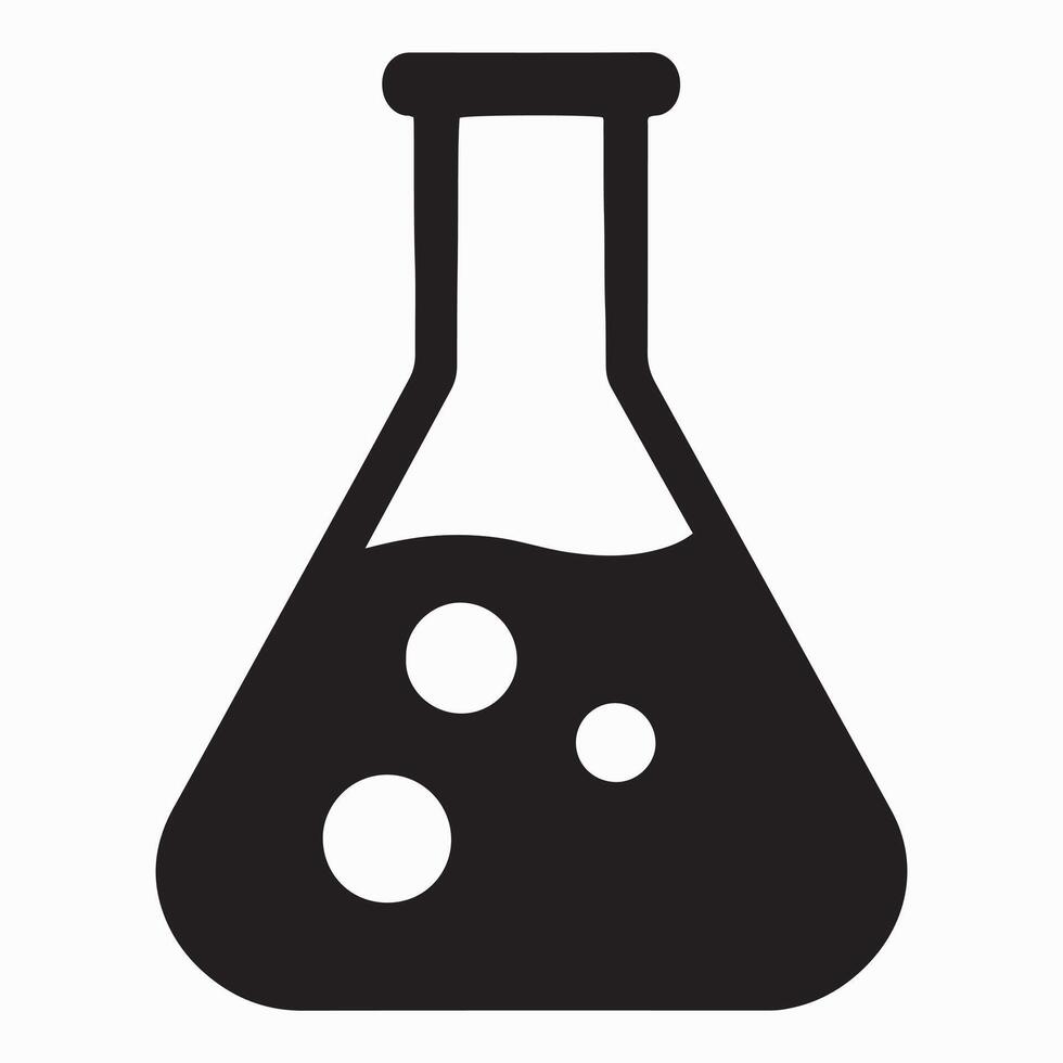 Detailed illustration of a scientific erlenmeyer flask vector