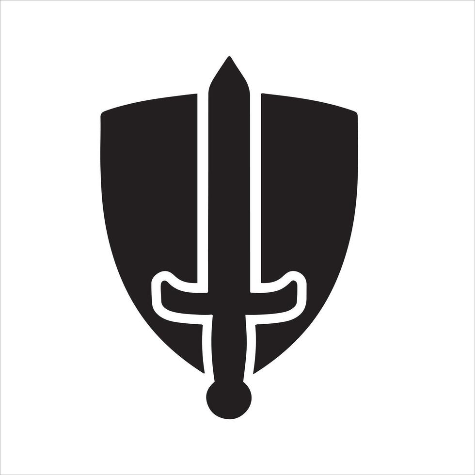 Detailed design of a sword and shield vector