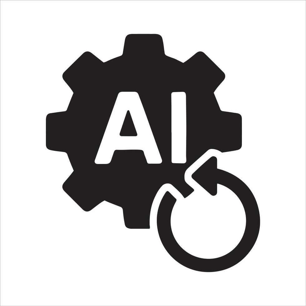 Ai gear icon with refresh symbol modern design vector