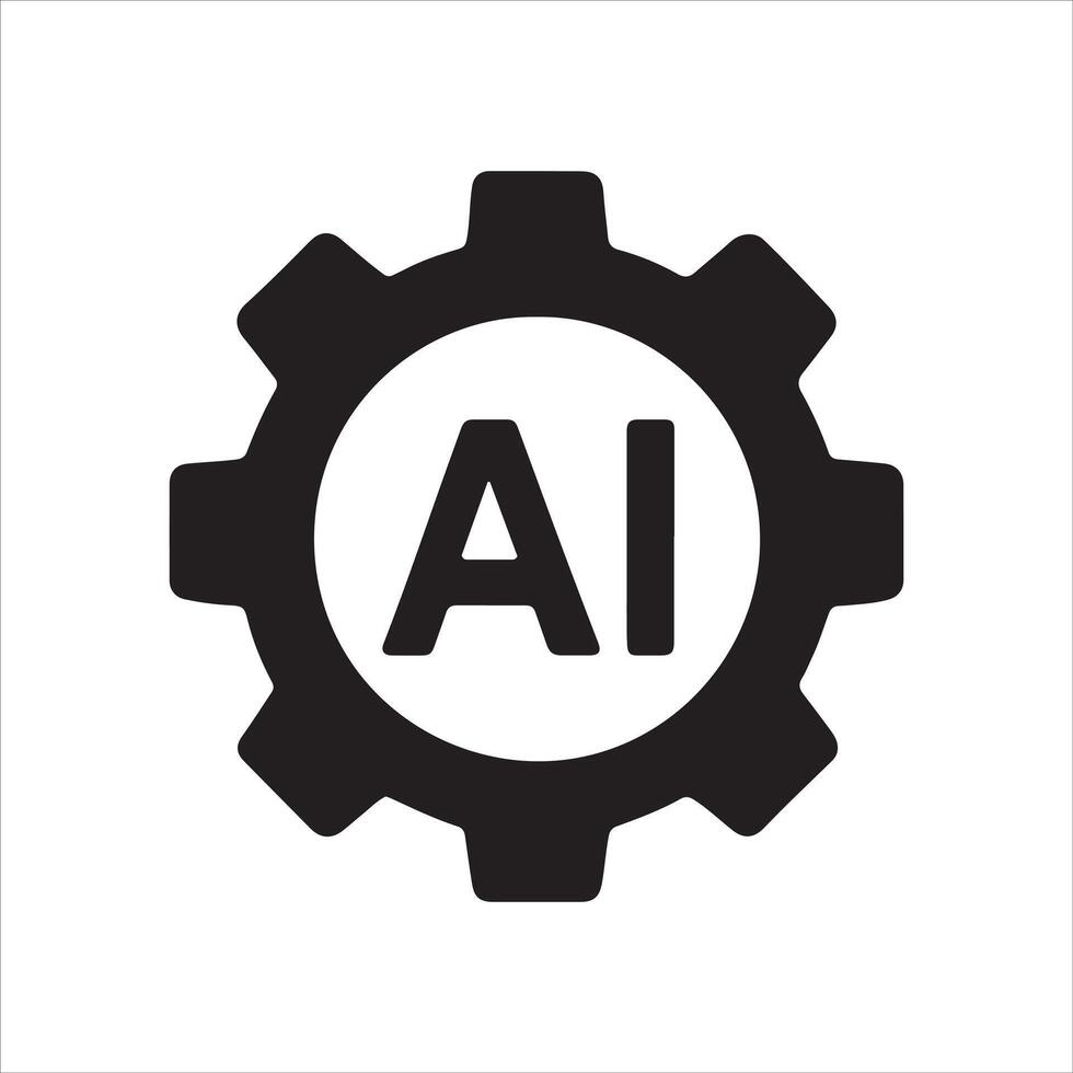 Ai gear settings technical illustrations and icons vector