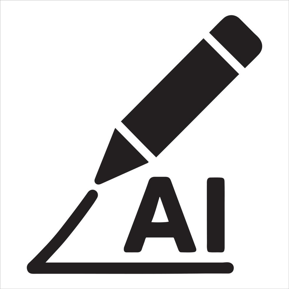 Handwritten ai pencil sketch design element vector