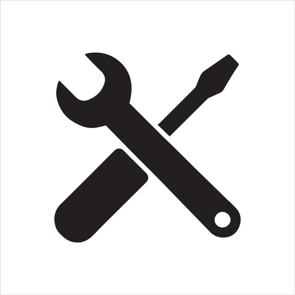 High resolution illustration of a wrench and screwdriver vector