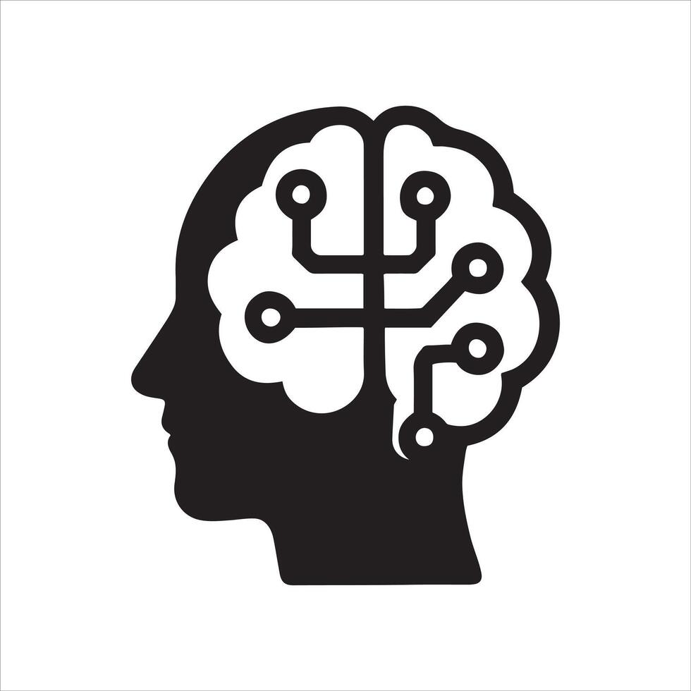 Abstract ai brain neural network design illustration vector