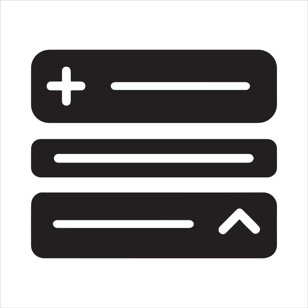 Expanding accordion panel design template vector