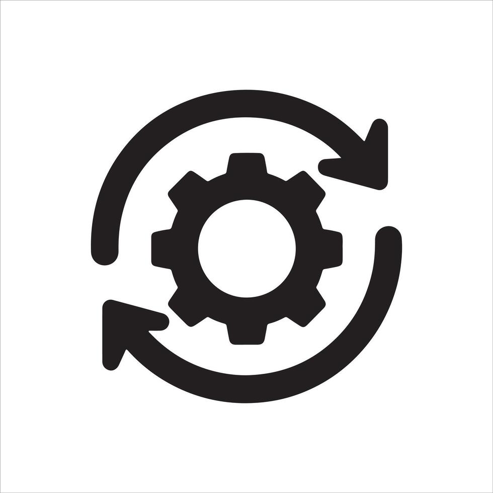 Circular arrows interlocking with a gear mechanism vector