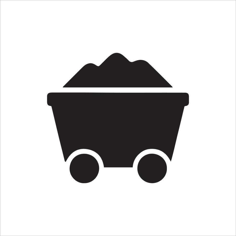 Detailed illustration of a mining cart for industrial design vector