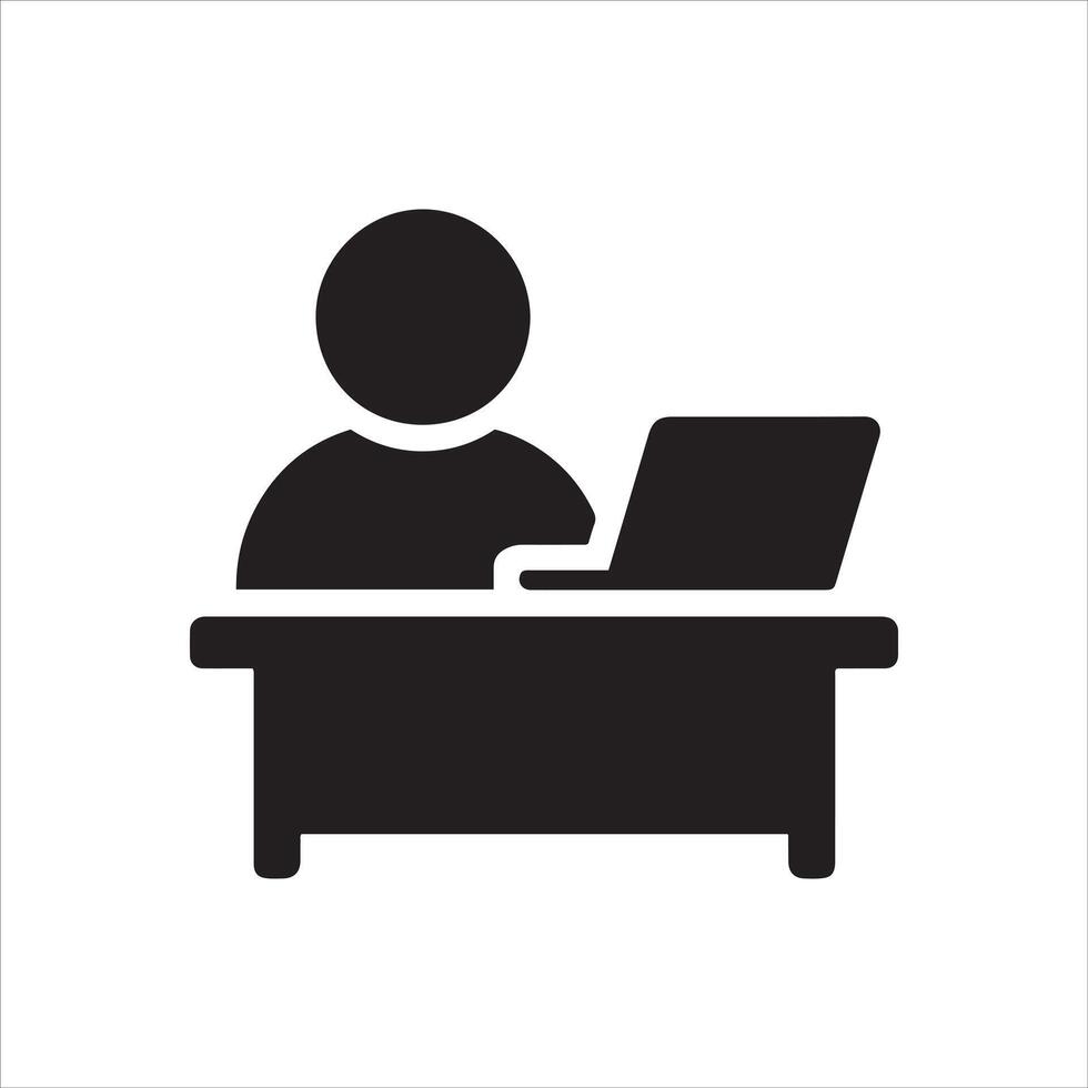 Illustration of a person working at a desk vector