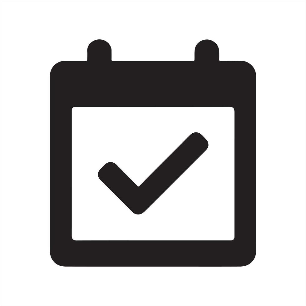 Completed task calendar icon with checkmark vector