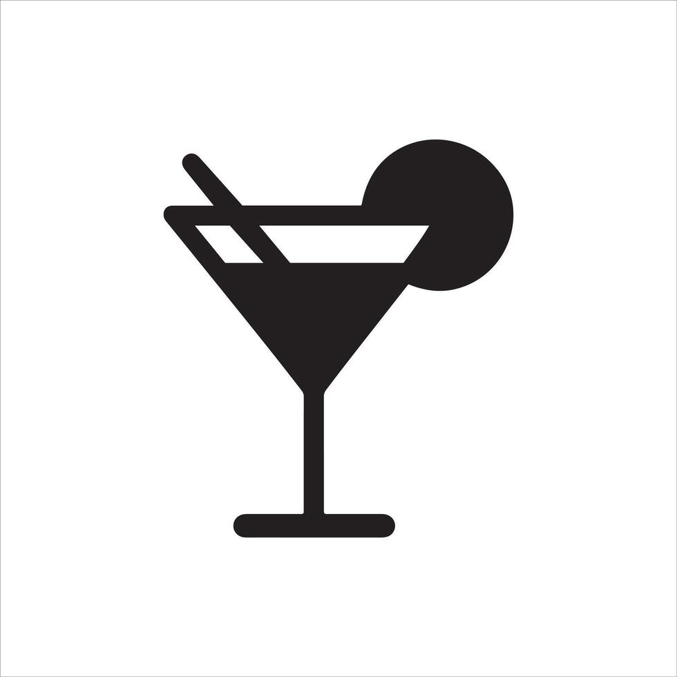 Elegant cocktail glass illustration vector