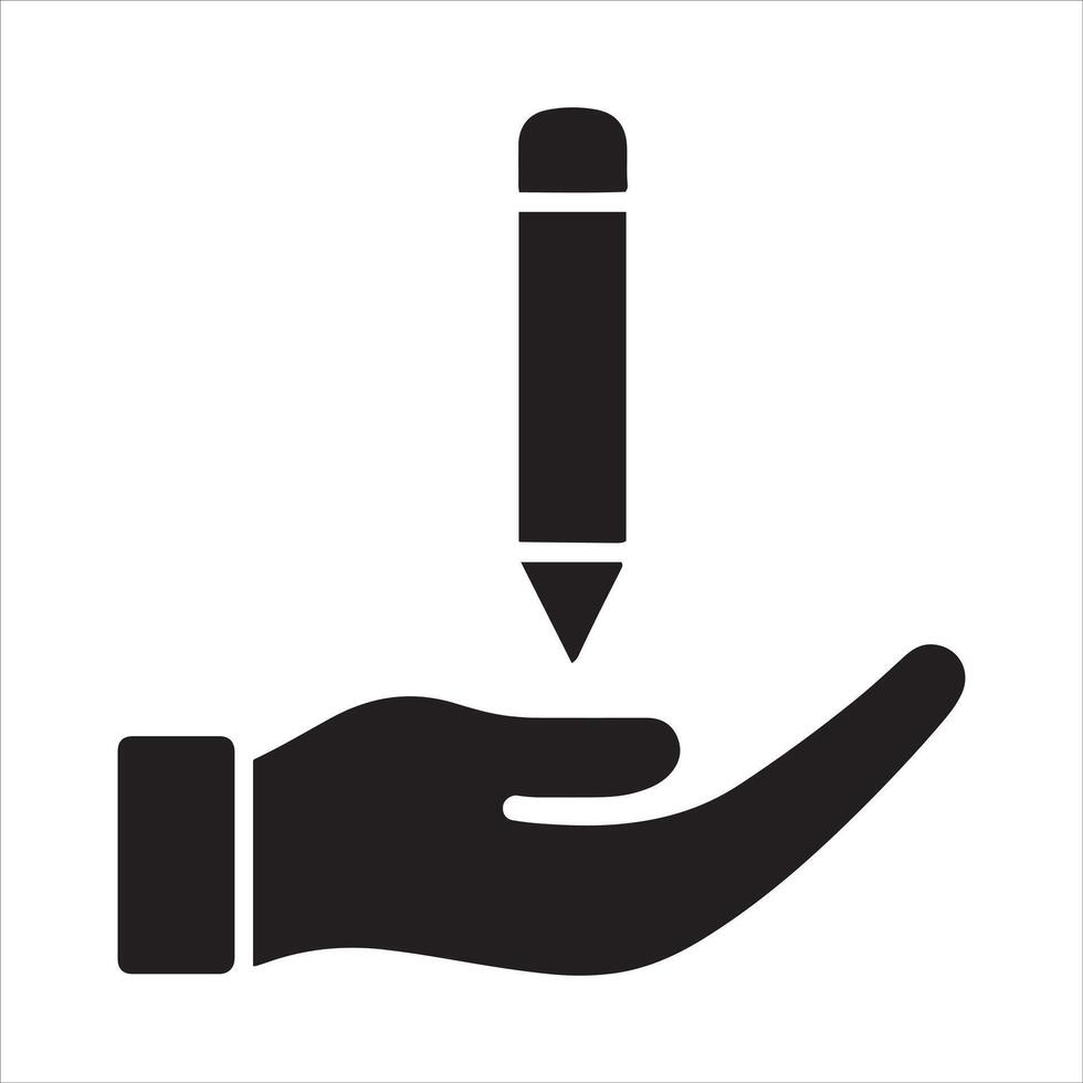 Hand holding a pencil detailed illustration vector