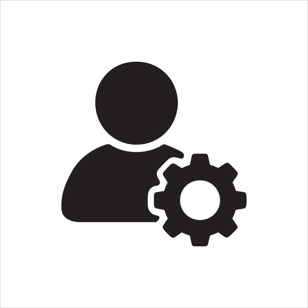 User icon with gear professional design graphic vector