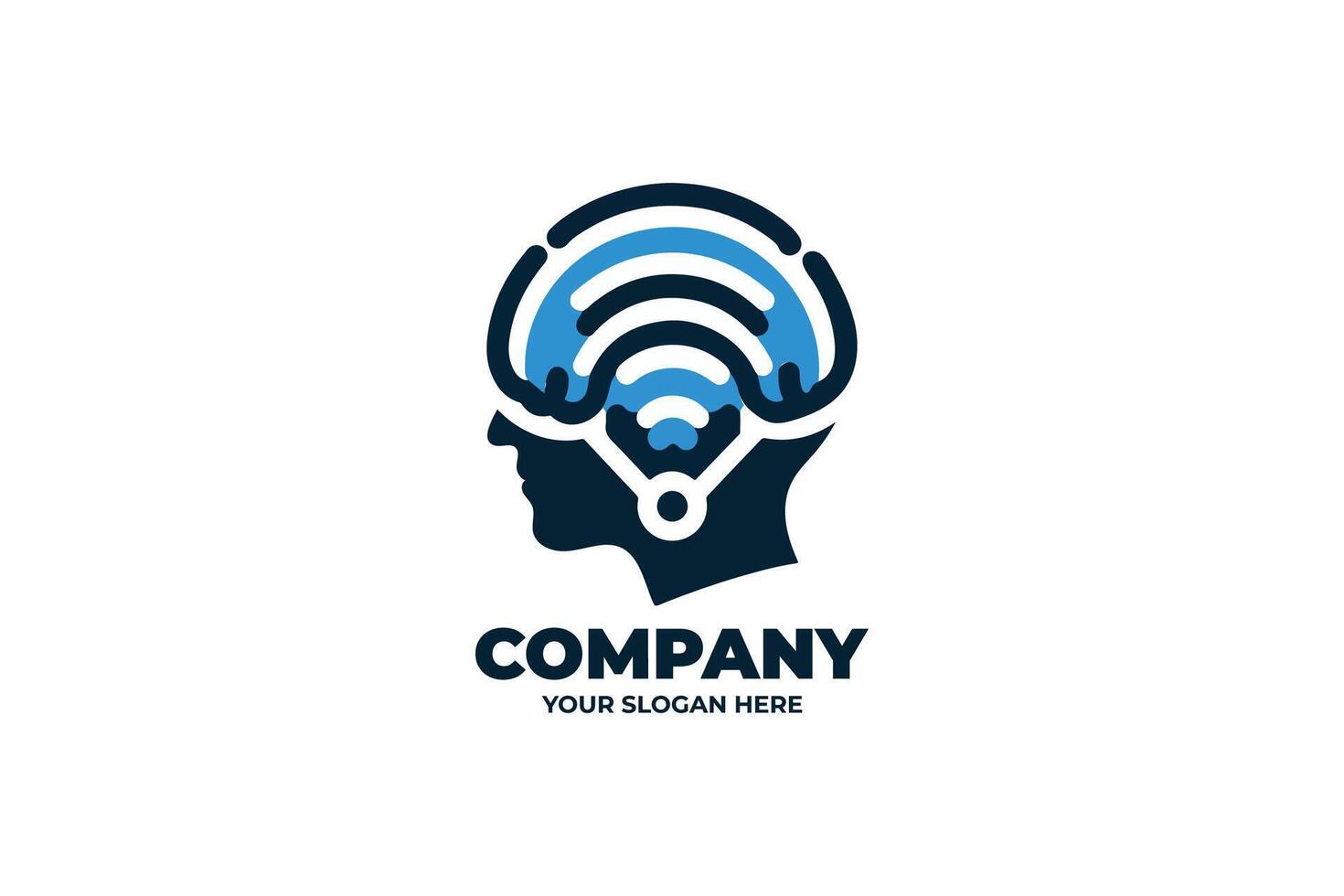 Smart Brain Wifi Logo vector