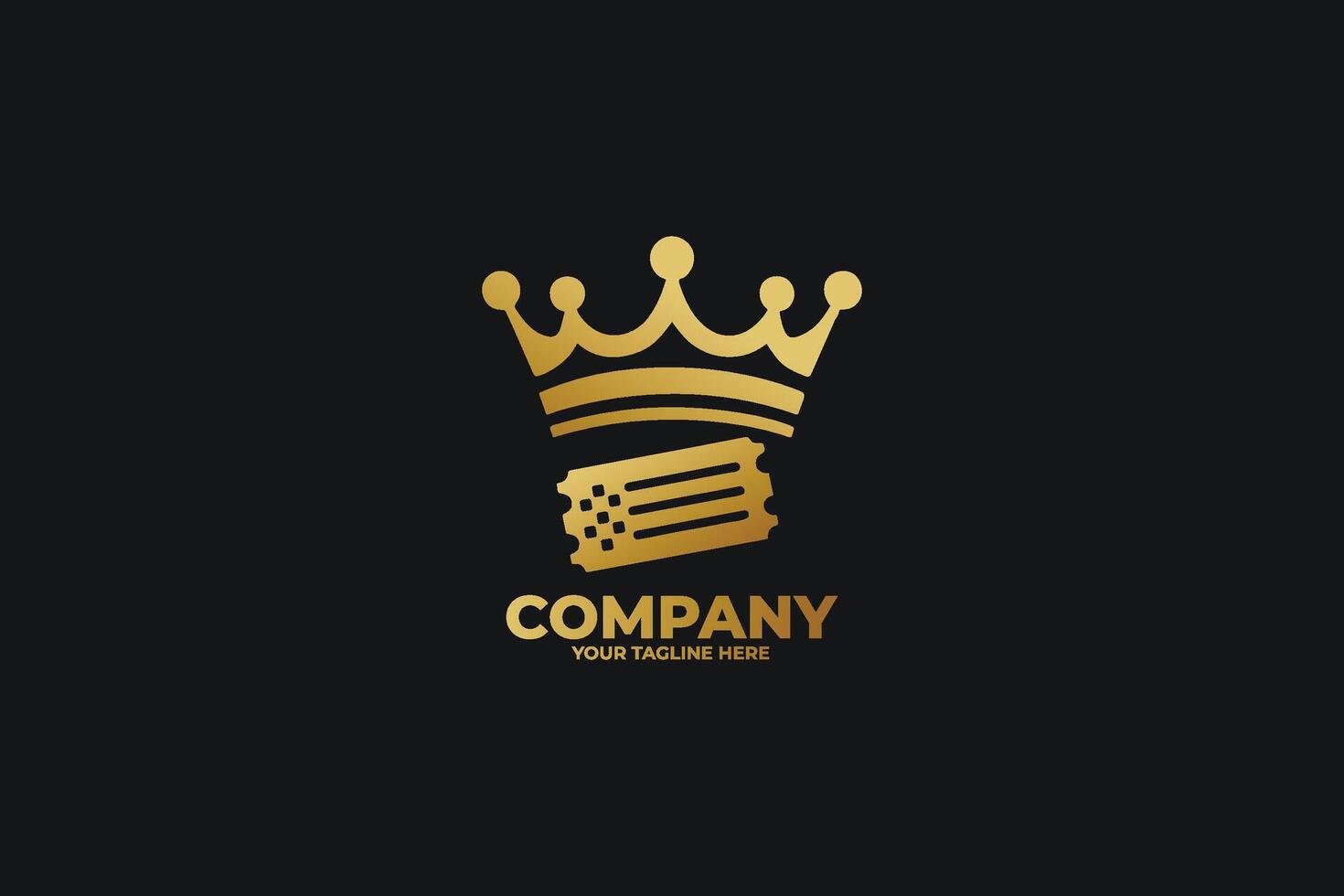 VIP Ticket Crown Logo Design vector