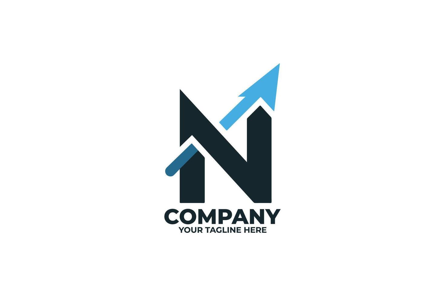 Growth Graph Letter N Logo vector